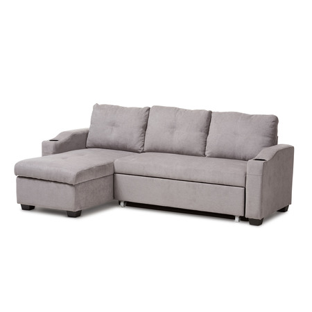 BAXTON STUDIO Lianna Modern Light Grey Upholstered Sectional Sofa 143-8759